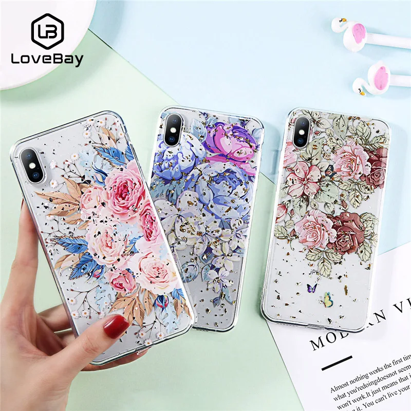 Lovebay чехол для телефона iPhone 6 6s 7 8 Plus X XR XS Max модный тонкий мягкий из ТПУ с золотой