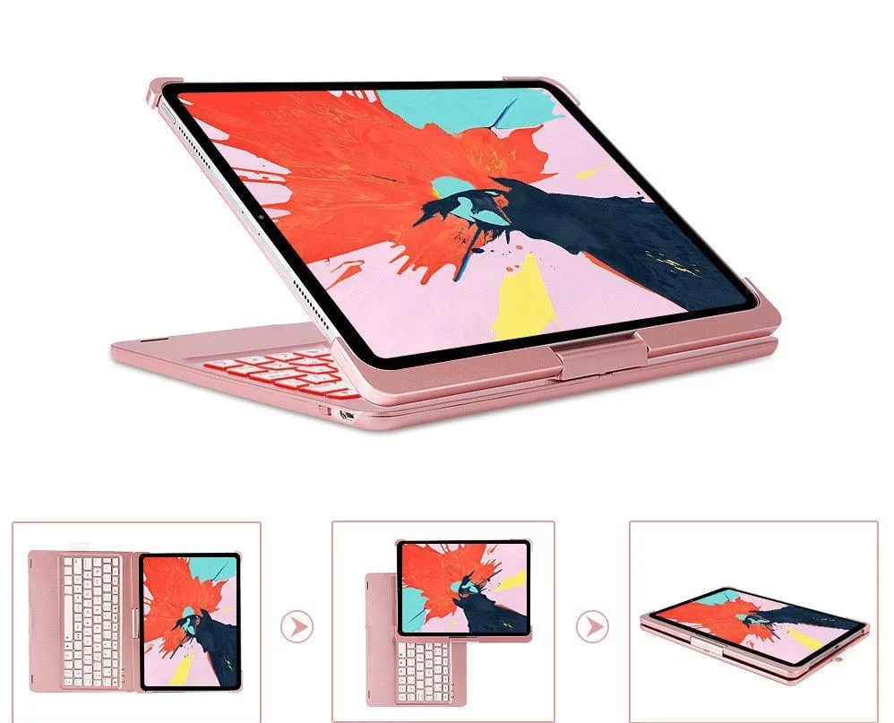 

Wireless Bluetooth Keyboard Case Cover 7 Color Backlit 360 Rotation For IPad Pro 11 Keyboard Cover 2019 NEW Ultra-Thin Smart