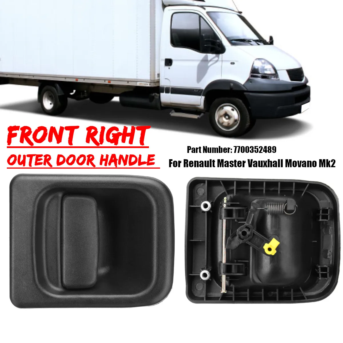 

Front Outer Exterior Door Handle Right Side 7700352489 For Renault Master/Vauxhall Movano Mk2 1998-2010 For Nissan Interstar
