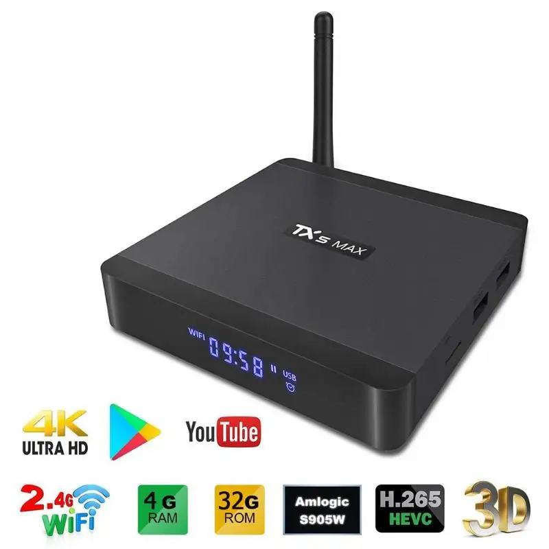 

TX5 Max TV Box 4K HD Android 8.1 4+32GB 2.4G/5G WiFi BT4.2 Media Streamer Media box Set-Top Box Mini Smart TV BOX High Quality