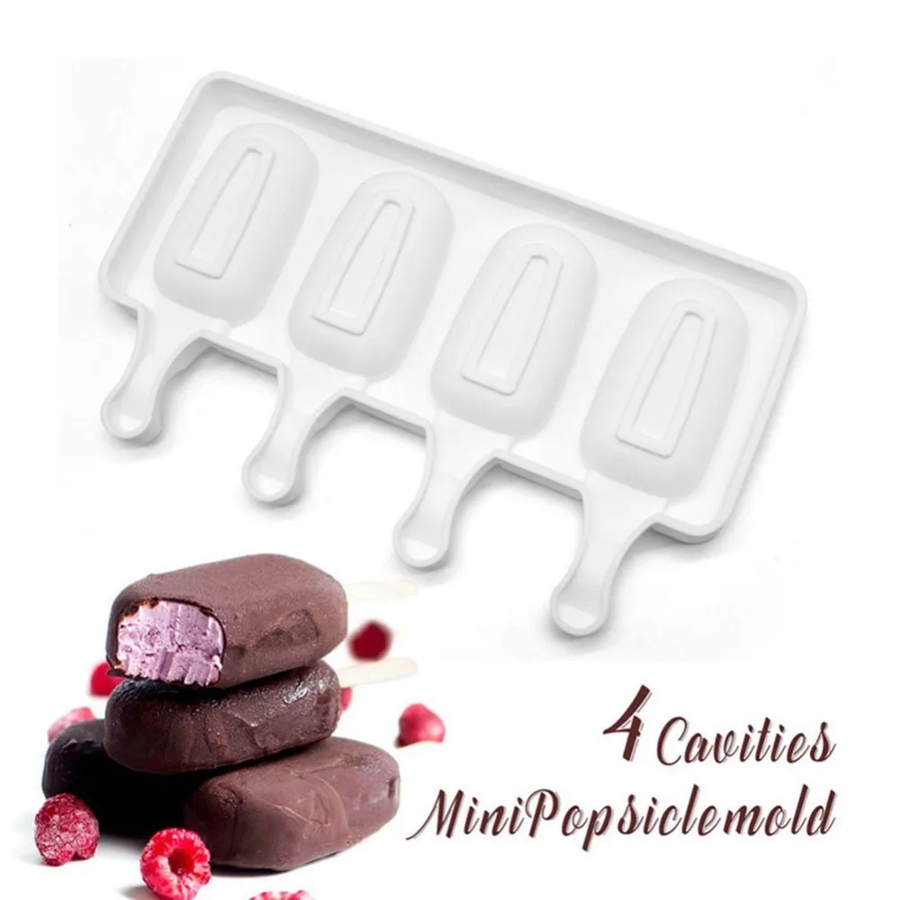 

Ice Cube Moulds For Children 2 Sizes Silicone Ice Cream Makers 4 Cavity Freeze Ice Cream Mold Ice Popsicle Tray Eco-friendly