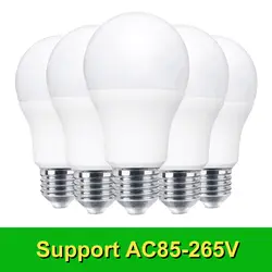5 шт./упак. E27 светодиодный Светодиодный лампа AC85-265V 15 Вт 12 Вт 9 Вт 7 Вт светодиодный 5 Вт LED Bombillas настольная лампа лампочки холодный белый свет
