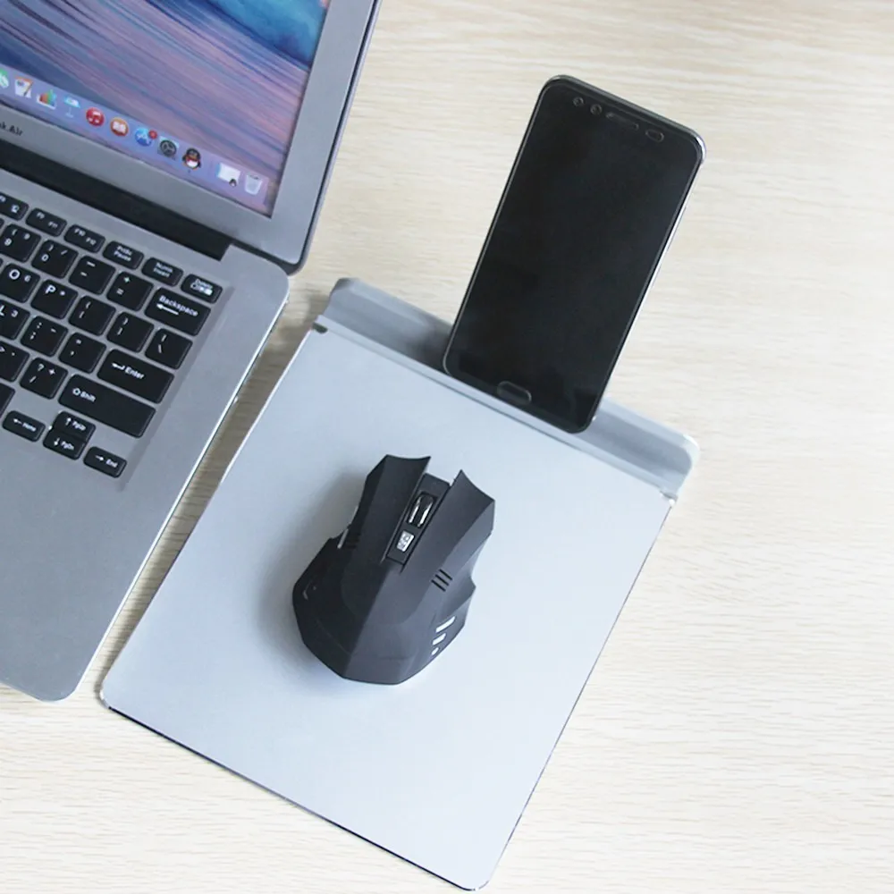 

Aluminum Mouse Pad + Mobile Phone Holder 2 in 1 Ultra Thin Mouse Mat Gaming Mousepad for Laptop PC Anti-Slip