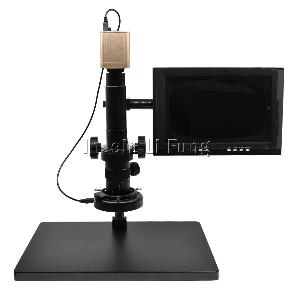 

HD 1080P HDMI VGA USB Digital Video Microscope Camera+10X-300X Magnification Zoom C-mount Lens+LED Light Source+Large Bracket
