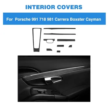 شراءالكربون الألياف لوحة تقليم لبورشه 991 981 911 718 بوكستر كايمان كوبيه 2 الباب 9 قطعة/المجموعة