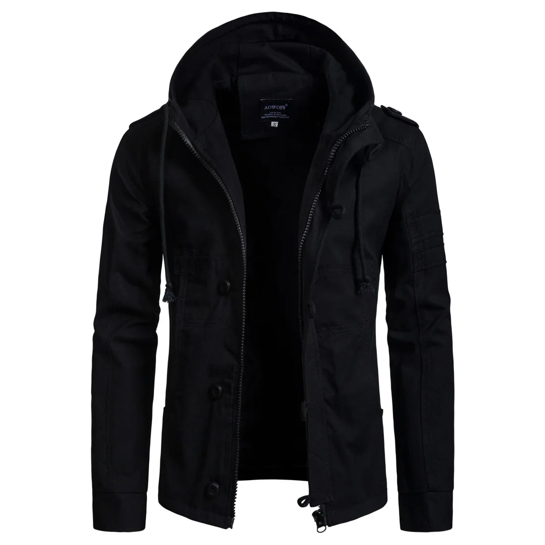 ZOGAA Army Green Men Hoodies Tracksuit Autumn Winter Drawstring Pocket Hooded Sweatshirt Long Sleeve Zip Slim Coat Male Jacket