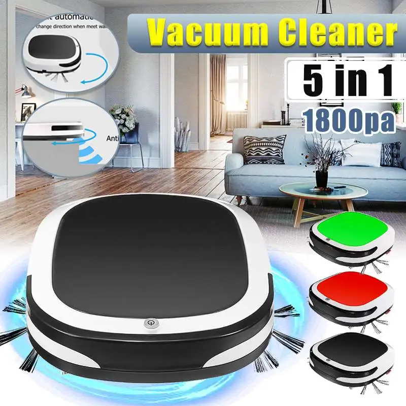 

Rechargeable 5 In 1 Intelligent Robot Vacuum Cleaner Robot Sweeping Machine 1800pa Low Noise for Home Office