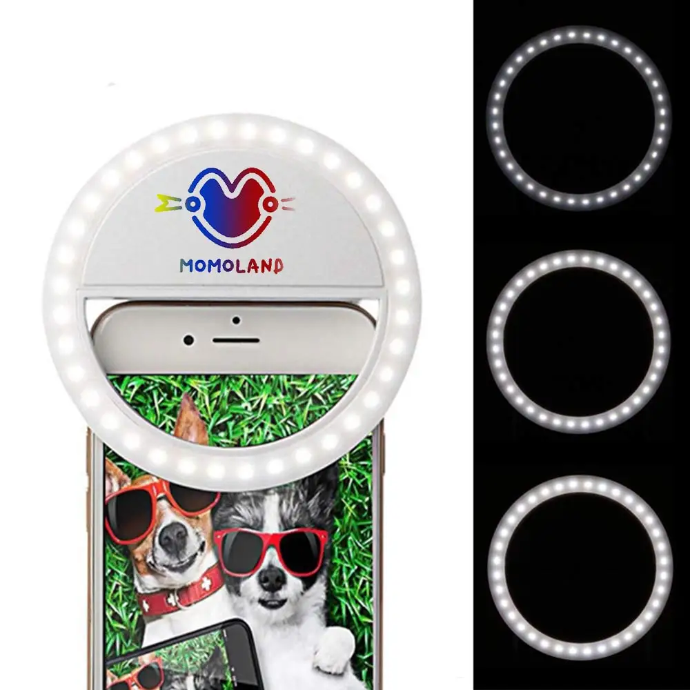 

Momoland Universal Selfie LED Ring Flash Light Portable Selfie Lamp Luminous Ring Clip for IPhone Android Phones Fill Light