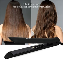 2 в 1 Мокрый сухой выпрямитель волос светодиодный температурный контроль для завивки волос твист DIY выпрямления Styler двойной Применение Электрический гофра