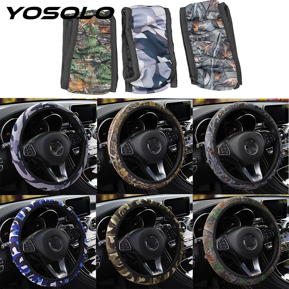 SBR Lycra Steering Cover Interior Accessories Fit For Most Cars DIY Car Steering-wheel Cover Camouflage Anti-slip SBR Lycra Steering Cover Interior Accessories Fit For Most Cars DIY Car Steering-wheel Cover Camouflage Anti-slip