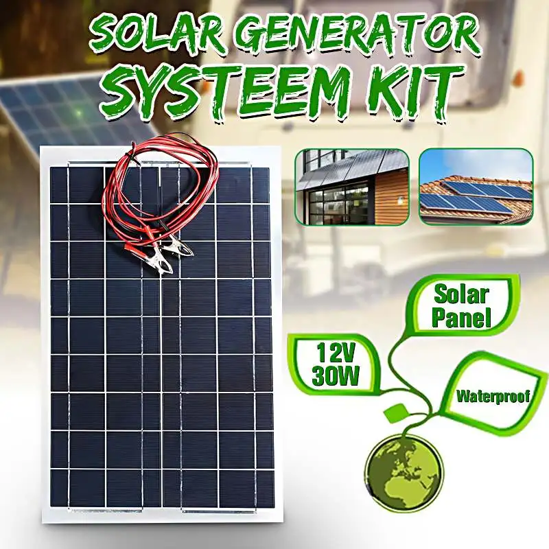 

30W 12V Semi Flexible Solar Panel CLAITE Battery Charger + Cable For RV Boat Motorhome for trickle battery products