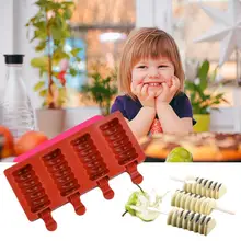 4 сетки силиконовая форма для шоколада Формочки Для Мороженного «фруктовый лед» мороженое крем форма для дома эскимо Кухня посуда приспособления для фруктов и овощей