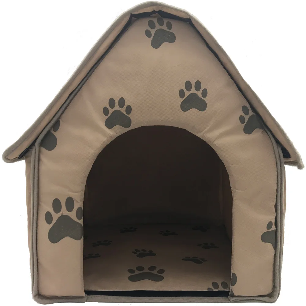 Buy Soft Paw Pattern Pet Dog House Cave Foldable Puppy