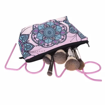 

Coofit Women Cosmetics Bags Girls mandala flower 3D Printing Makeup Bag Fashionable Geometry Pattern Makeup Pouch Toiletry Pouch