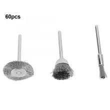 Ручные инструменты 60 шт Латунь стальная проволочная щетка полировки комплект кругов Набор инструментов Электрический