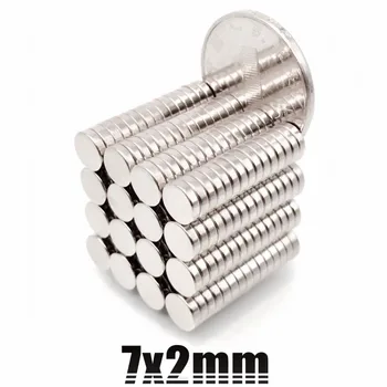 

WholeSale 50PCS 7x2 N35 Super Strong Round Disc De Imanes 7mm x 2mm Rare Earth Neodymium magnet 7*2