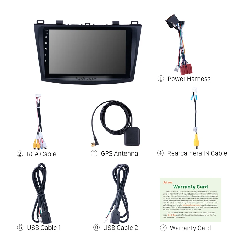 Seicane 9 Inch Android 8.1 Car Radio For 2009 2010 2011 2012 MAZDA 3 GPS Navi Wifi 3G Multimedia Pl