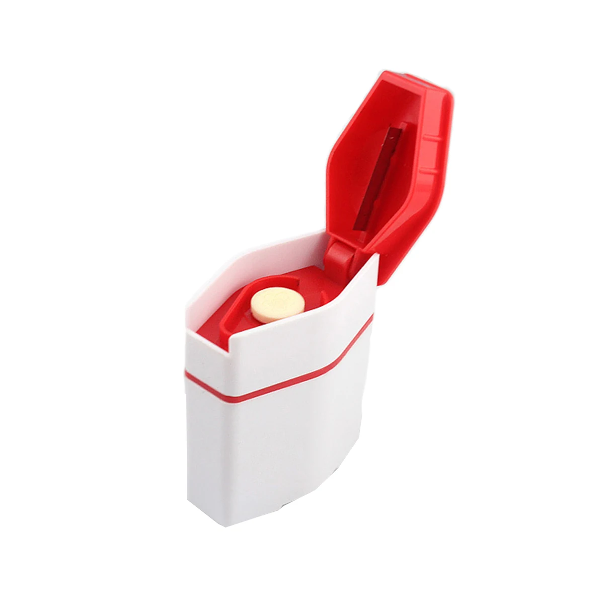

Multifunction 3 In 1 Pill Tablet Case Cutter Splitter Grinder Medicine Storage Organizer (Red)