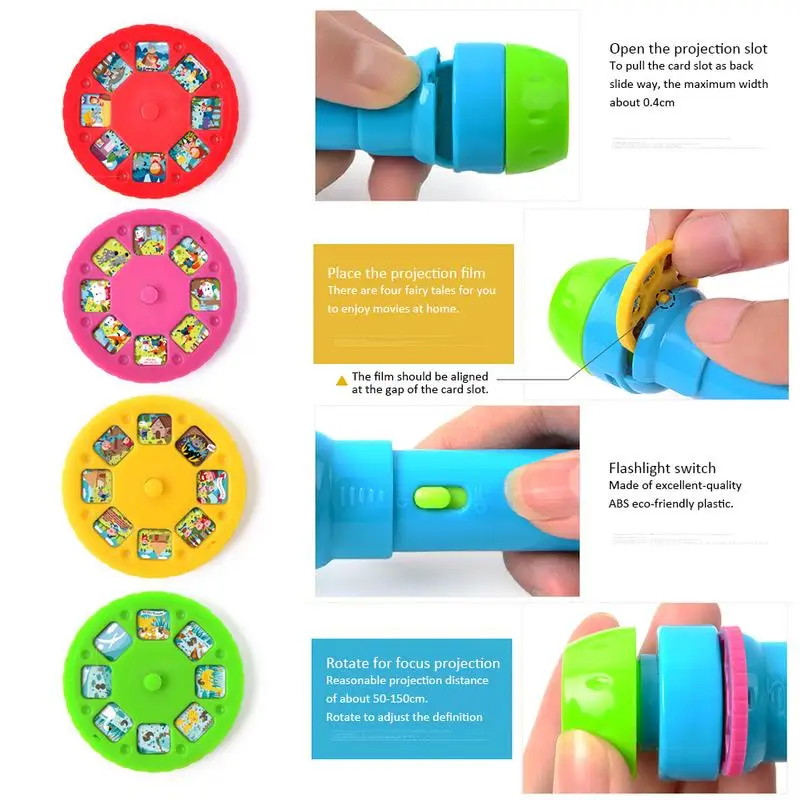Tanie Projektor slajdów historia dzieci latarka zabawka lampa projektora dziecko śpiąca historia światło edukacja dzieci zabawki podświetlane projektor dla dzieci