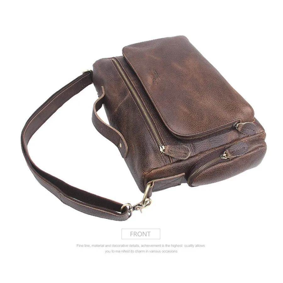 

Men Single Shoulder Briefcase bag Genuine Portable laptop Package cowhide Leather Male bolsa feminina hand bag Men bags designer