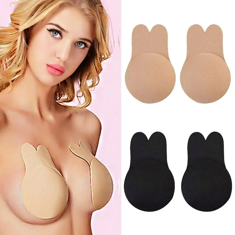 

1 Pair Women Self Adhesive Push Up Bra Crop Top Silicone Nipple Cover Stickers Women Invisible Bra Strapless Blackless Bralette