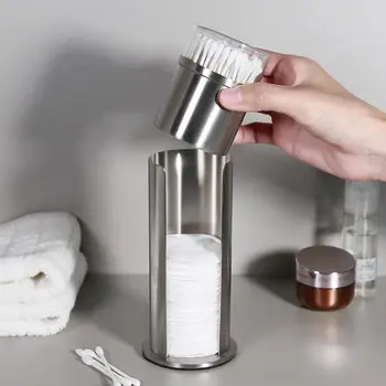 

Stainless Steel Cotton Pads Storage Box Multifunction Desktop Dispenser Cleansing Cotton Innovative Cotton Swab Holder