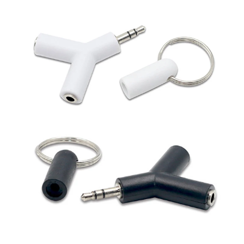 100pcs Jack 1 to 2 Double Earphone Headphone Y Splitter Cable Cord Adapter Plug For computer Mobile phone MP3 MP4 3 5mm