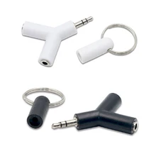 100pcs Jack 1 to 2 Double Earphone Headphone Y Splitter Cable Cord Adapter Plug For computer Mobile phone MP3 MP4 3 5mm