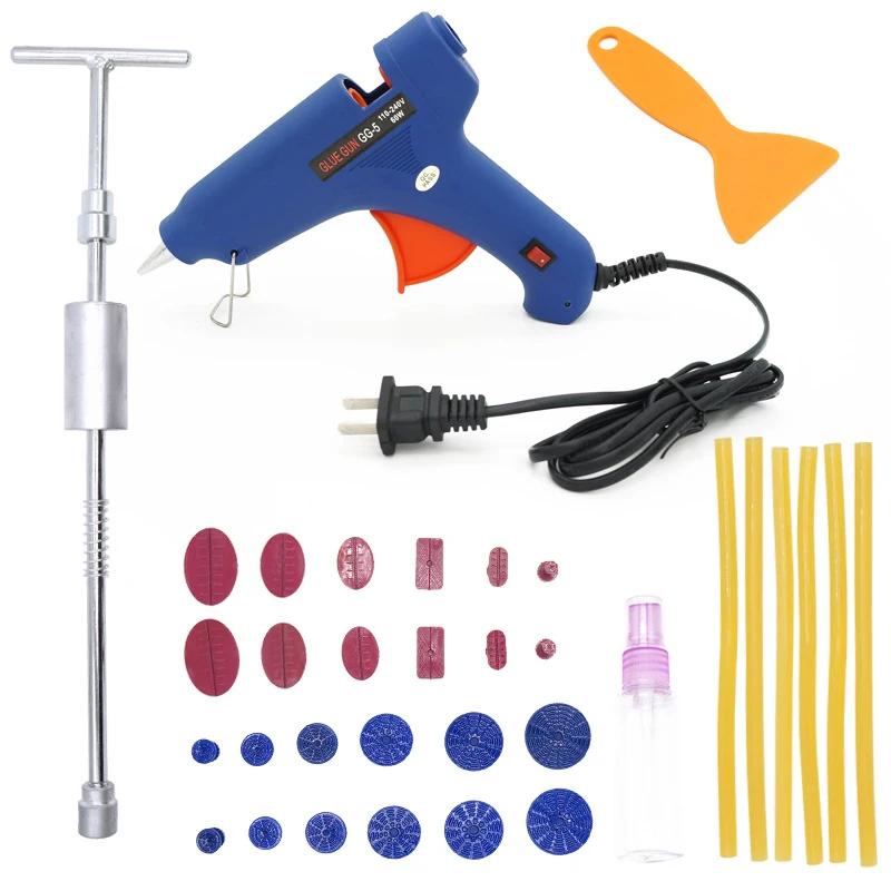

AUTO -34Pcs/Set Car Bodywork Dent Paintless Repair T Bar Slide Hammer Glue Puller Tabs