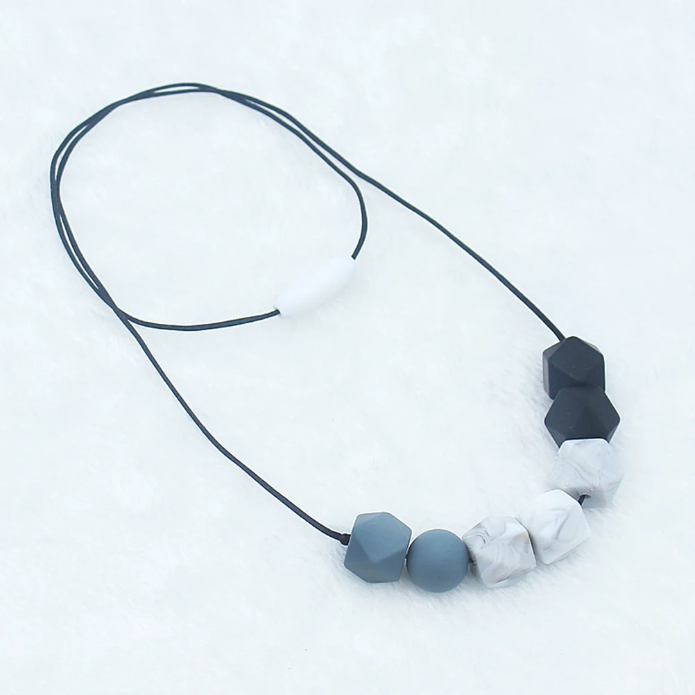 

Baby Silicone Teether Bracelets Food Grade Silicone Pendant Teething Necklace Hexagon Silicone Beads Nursing Teether Necklace