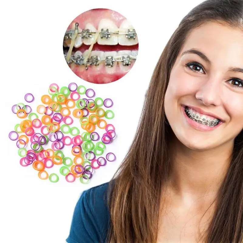 

3.5OZ 100pcs Dental Orthodontic Rubber Bands Silicone material Latex Braces Transparent Traction Ring Oral Ties Dentist Tools