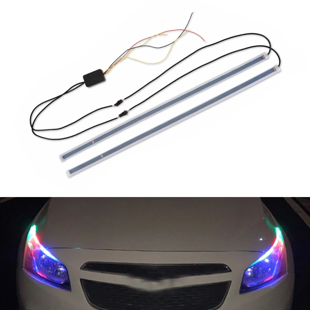 

Cars DRL LED Multicolor Remote Daytime Running Lights Car Styling Turn Signal Guide Strip Headlight Assembly 30CM 45CM 50CM 60CM