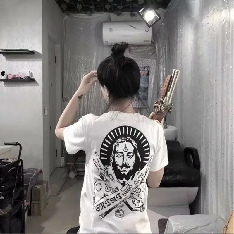 Летние готические хип хоп простые забавные Harajuku графические женские футболки