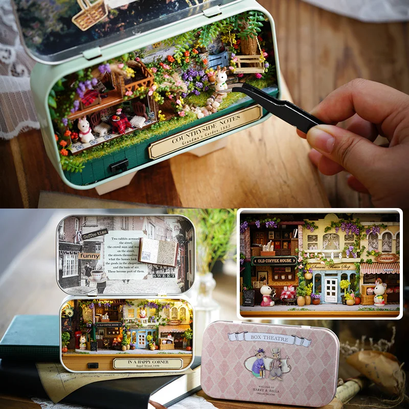 Кукла домашняя мебель коробка театр DIY Модель Миниатюрные Деревянные Кукольный
