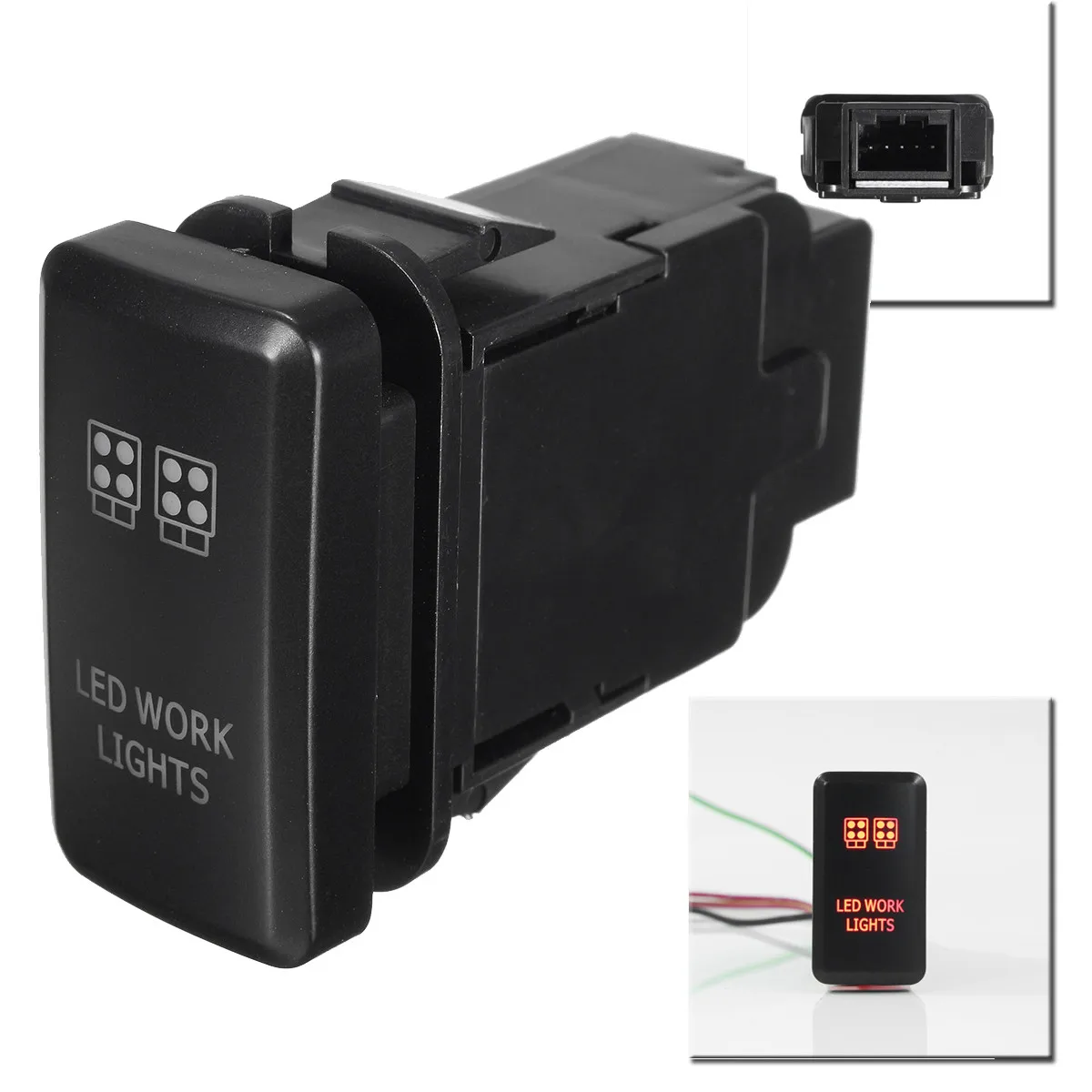

12V 3A Push Switch For Toyota Fortuner Hilux Tacoma 2005-2011 LED Work Light on-off Control Switch With Wire Kit
