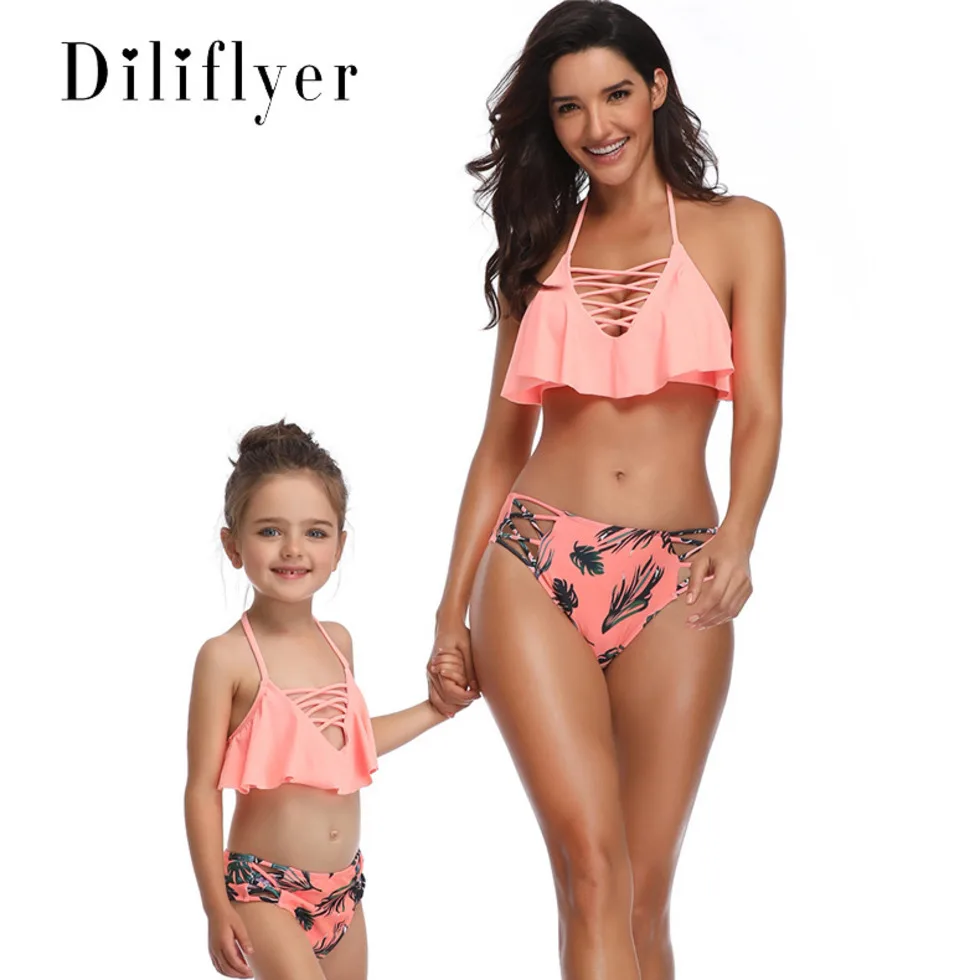 

2019 New European And American Parent-child Swimsuit Explosive Models Bikini Mother And Daughter Swimsuit