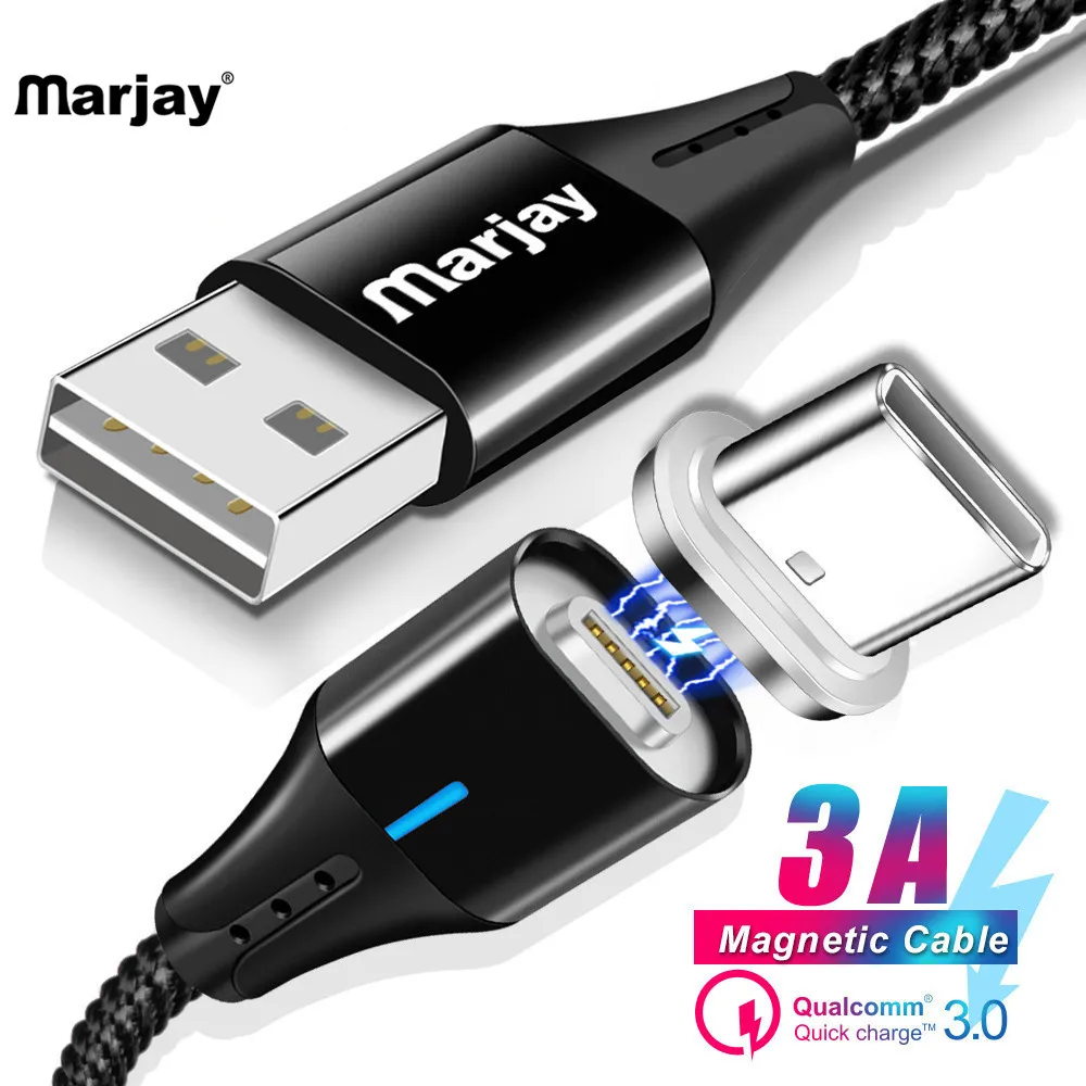 

Marjay Magnetic Type C Cable for Huawei Mate 10 Fast Charging USB C Cable for Samsung S9 S8 Magnet Charger Cables for Xiaomi 5