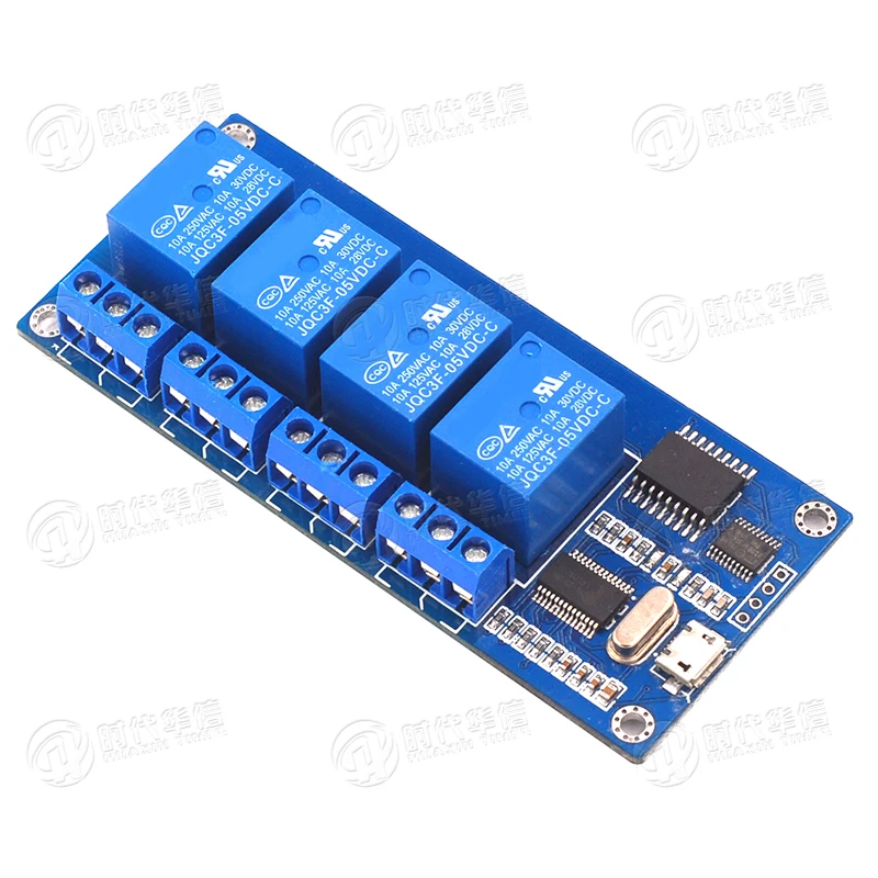 

4 Channel relay Modular 5V Relay Output Control Panel Bring Indicator Light USB Interface Relay Output Plate
