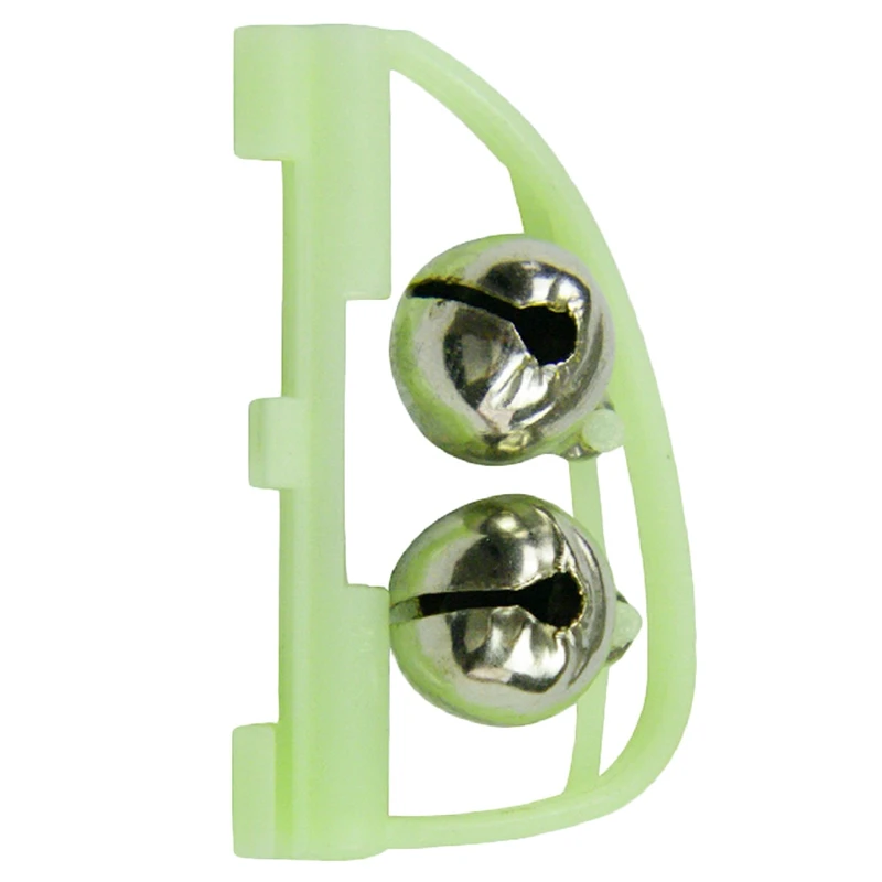 

10Pcs Fluorescent Fishing Rod Pole Tip Clip Twin Bell Alarm Alert Ring Glow In The Dark Fishing Tackle Box Accessory Tool