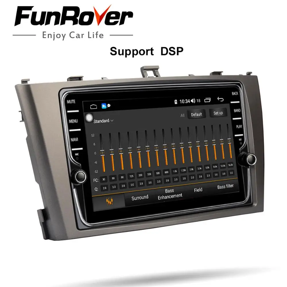 Perfect Funrover 4G RAM Android9.0 Car dvd player For Toyota Avensis 2009-2013 8 core gps navigation autoradio tape recorder DSP 64G ROM 4