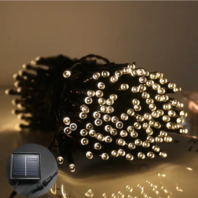 Us 5 95 34 Off 200 Led Solar String Fairy Lights Outdoor Waterproof Lighting Garden Garland 8 Mode Powered Lamp Light 22m In