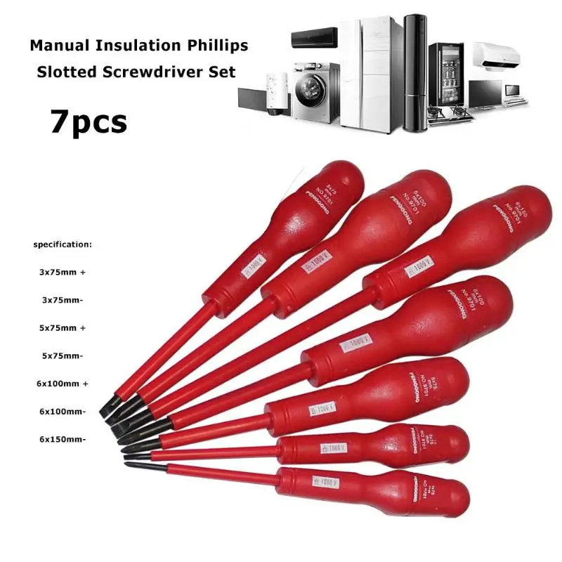 7pcs Manual Insulation Slotted Phillips Screwdrivers Set Cross Straight Screw Driver Repair Maintenance Tool Kit Dropship 7pcs Manual Insulation Slotted Phillips Screwdrivers Set Cross Straight Screw Driver Repair Maintenance Tool Kit Dropship