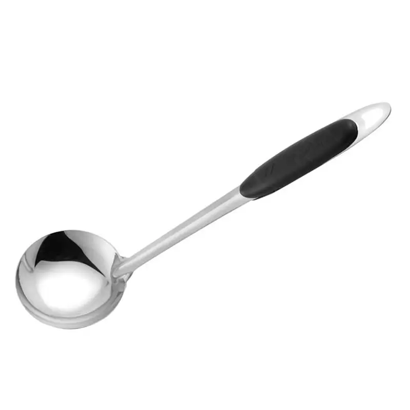 

1 Pc Soup Spoon Household Long Handle Stainless Steel Hangable Hot Pot Soup Spoon Thicken Spoon for Kitchen Restauran