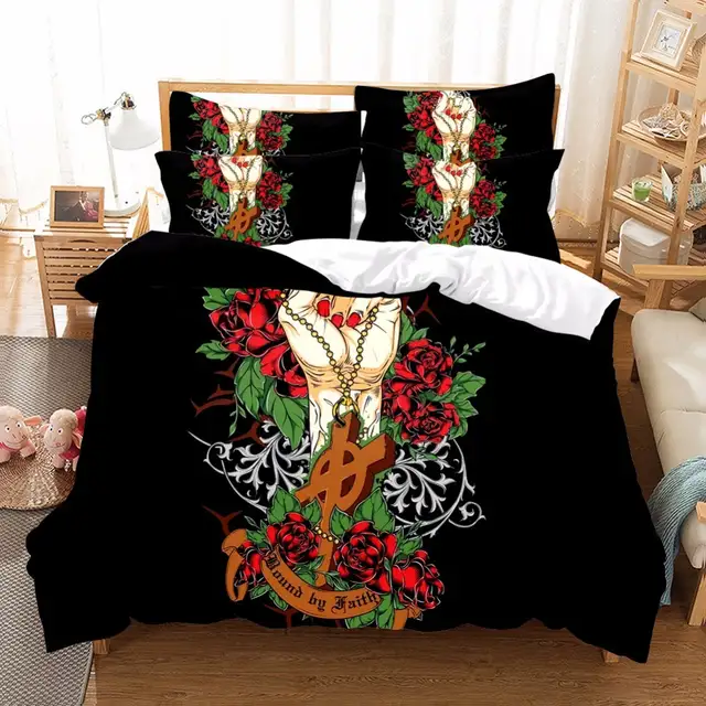Fine Home Textile Doctor Punk Rose Fist 3pcs Bedding Set Duvet