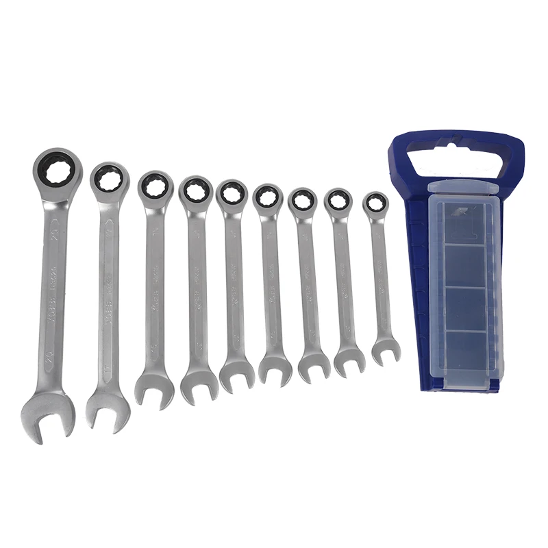 

Fashion-YOFE 9 pcs/set 8-19 ratchet dual speed wrench sets