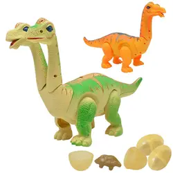 Двойная головка Brachiosaurus электрическая световая звуковая модель динозавра-игрушка с яйцом