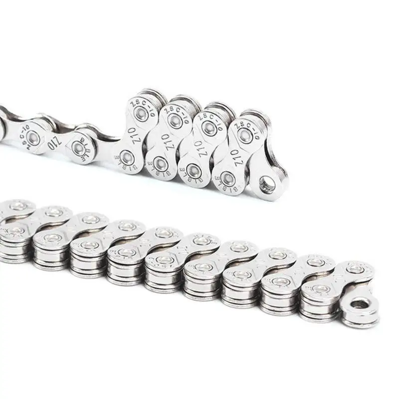 Discount Anti-rust Silver Electroplated 116 Links 6-7-8/9/10 Speed MTB Mountain Road Bike Chain Bicycle Parts 3