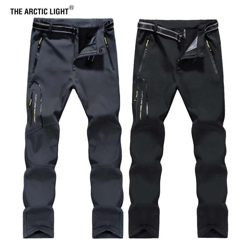 

THE ARCTIC LIGHT Men's Winter Softshell Fleece Skiing Trekking Hiking Camping Pants Outdoor Sports Waterproof Male Trousers
