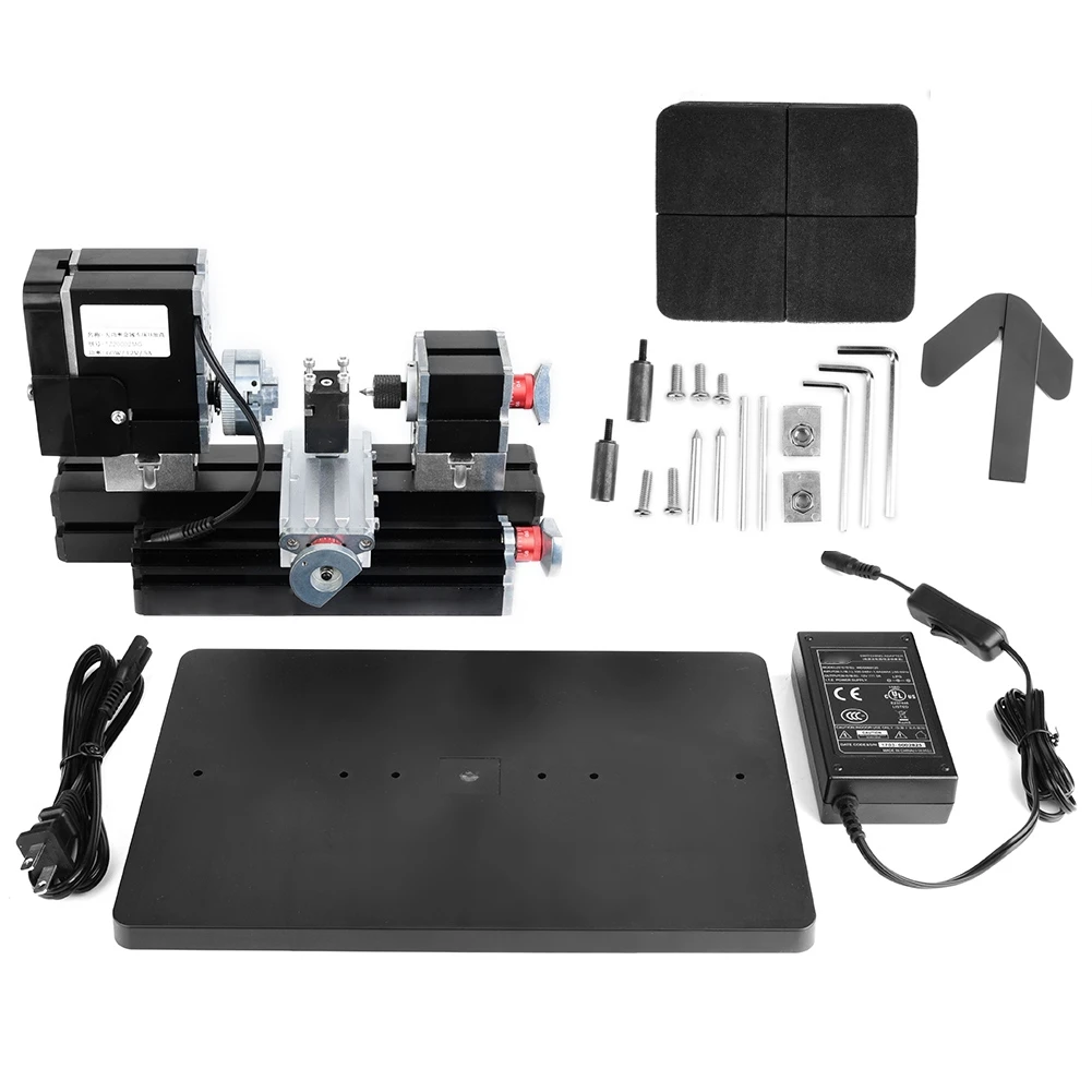 

60W High Power Mini Metal Lathe Woodworking Machine US Plug 100-240V
