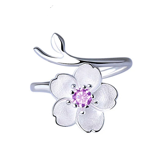 

REETI 925 Sterling Silver flowers Rings for Women Adjustable Wedding Ring Fashion sterling-silver-jewelry Girls Gift